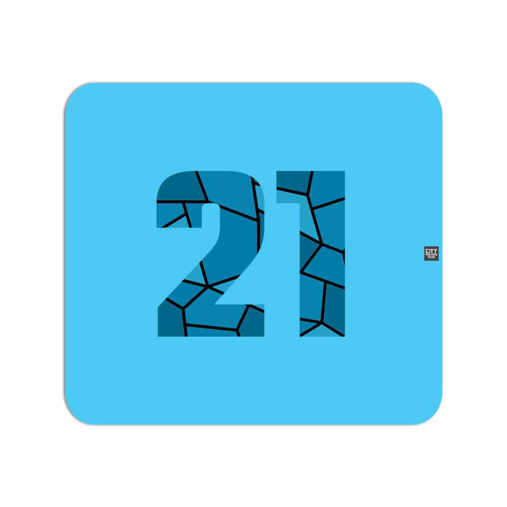 21 Number Mouse pad (Sky Blue)