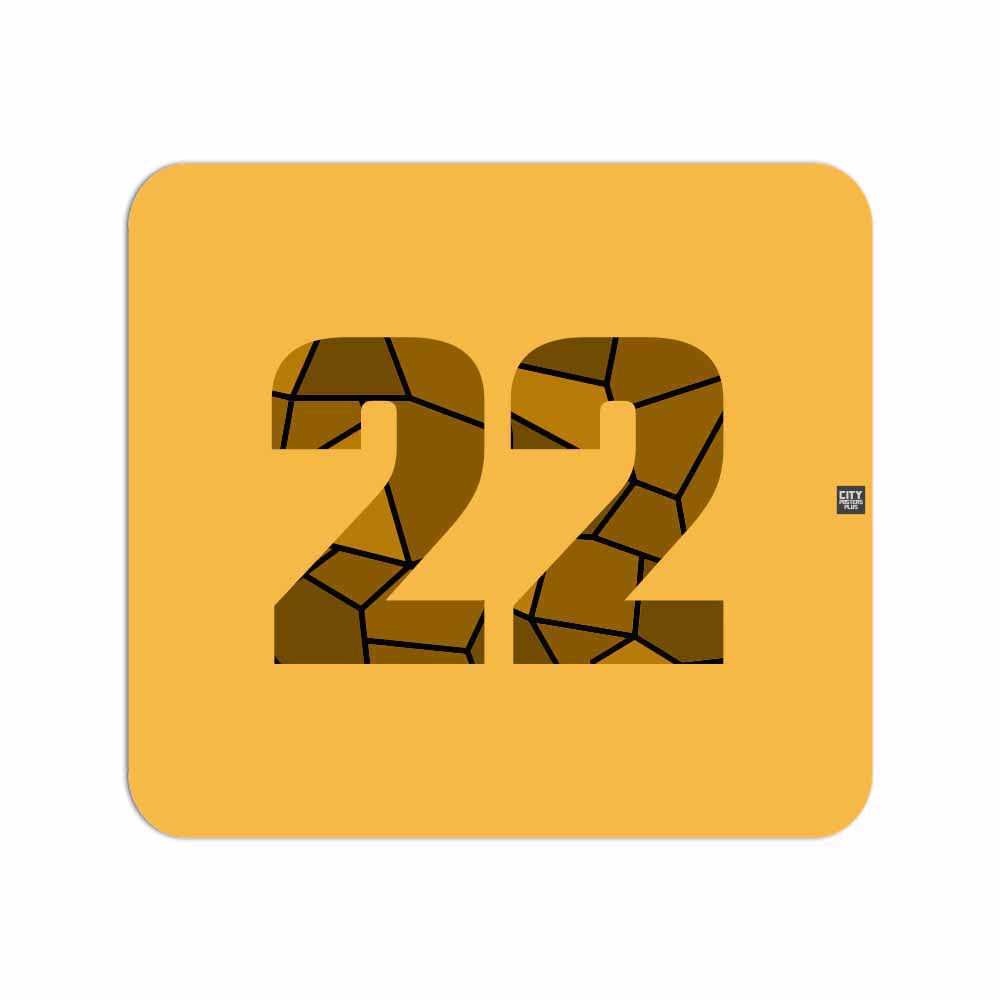 22 Number Mouse pad (Golden Yellow)