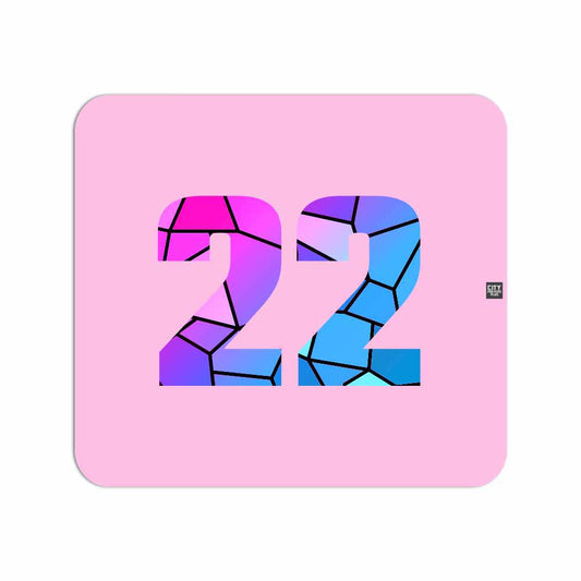 22 Number Mouse pad (Light Pink)