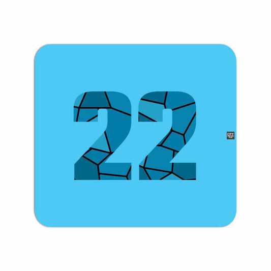 22 Number Mouse pad (Sky Blue)