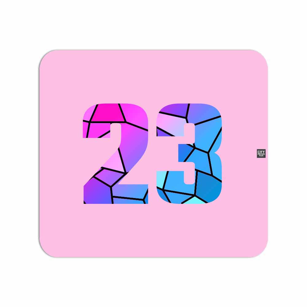 23 Number Mouse pad (Light Pink)