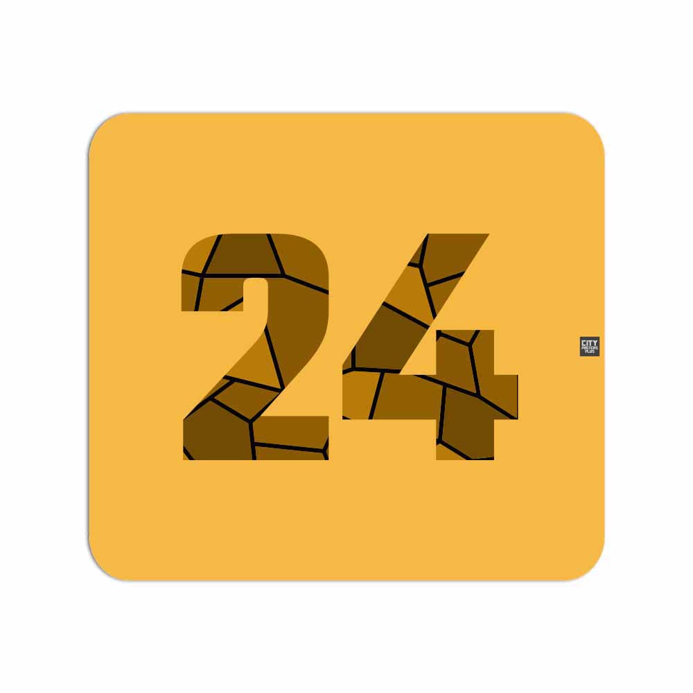 24 Number Mouse pad (Golden Yellow)