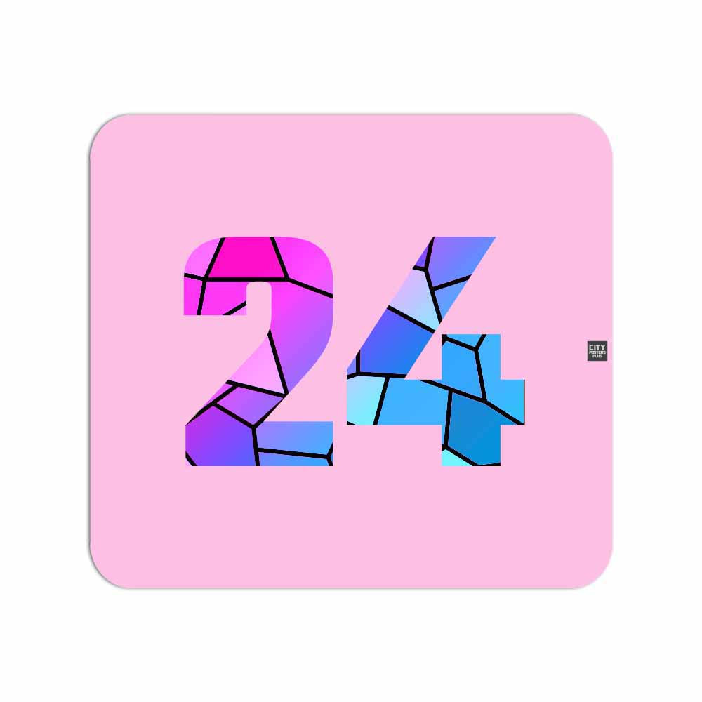 24 Number Mouse pad (Light Pink)