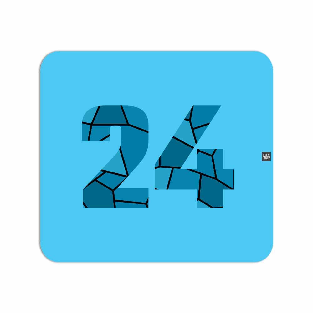 24 Number Mouse pad (Sky Blue)