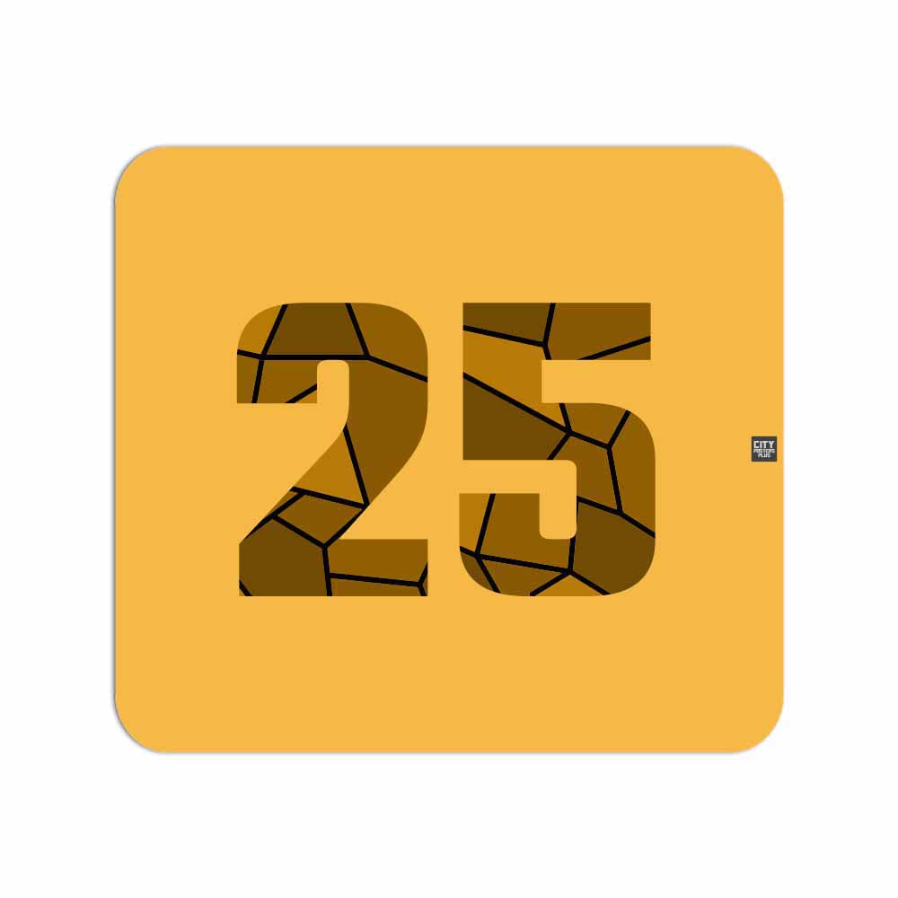 25 Number Mouse pad (Golden Yellow)