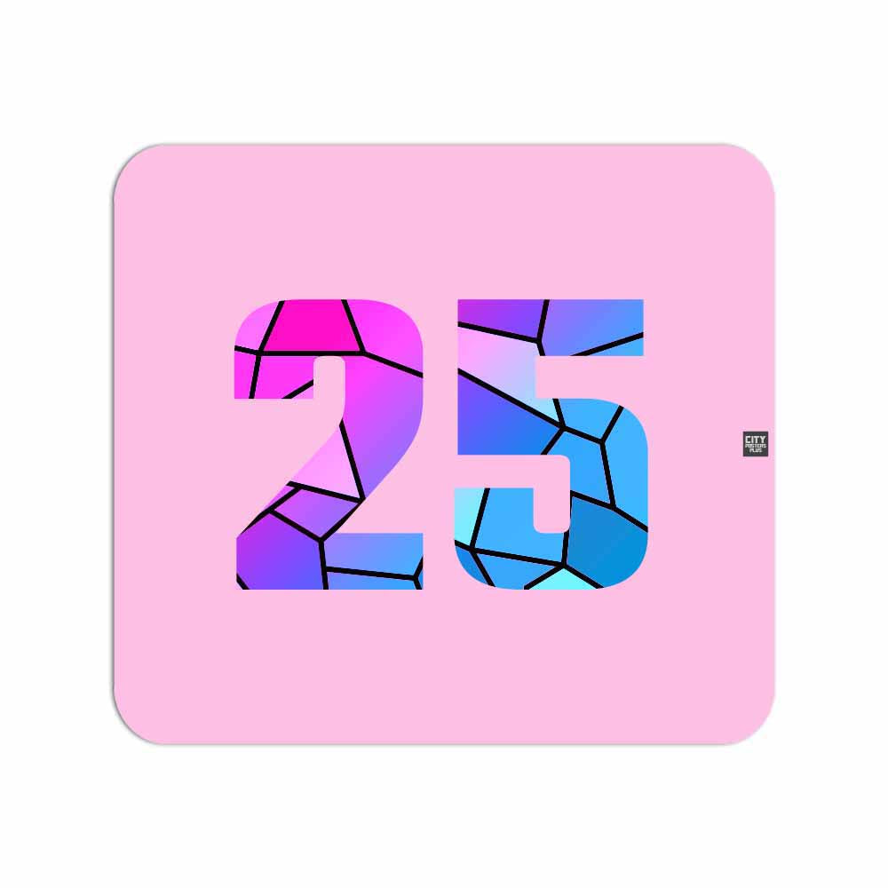 25 Number Mouse pad (Light Pink)