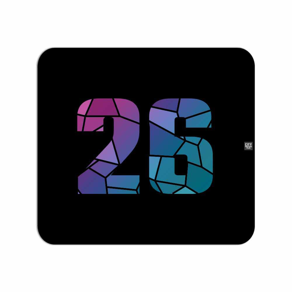 26 Number Mouse pad (Black)