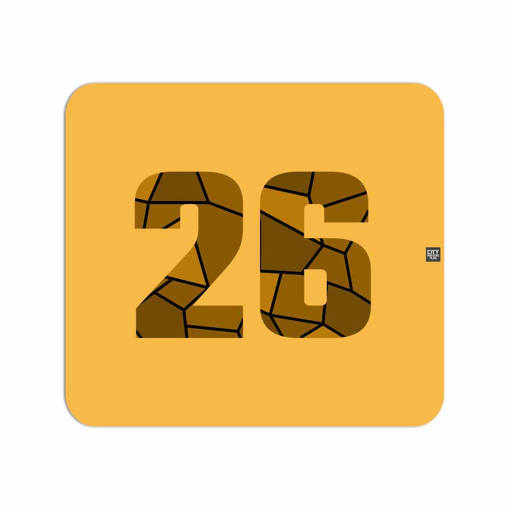 26 Number Mouse pad (Golden Yellow)