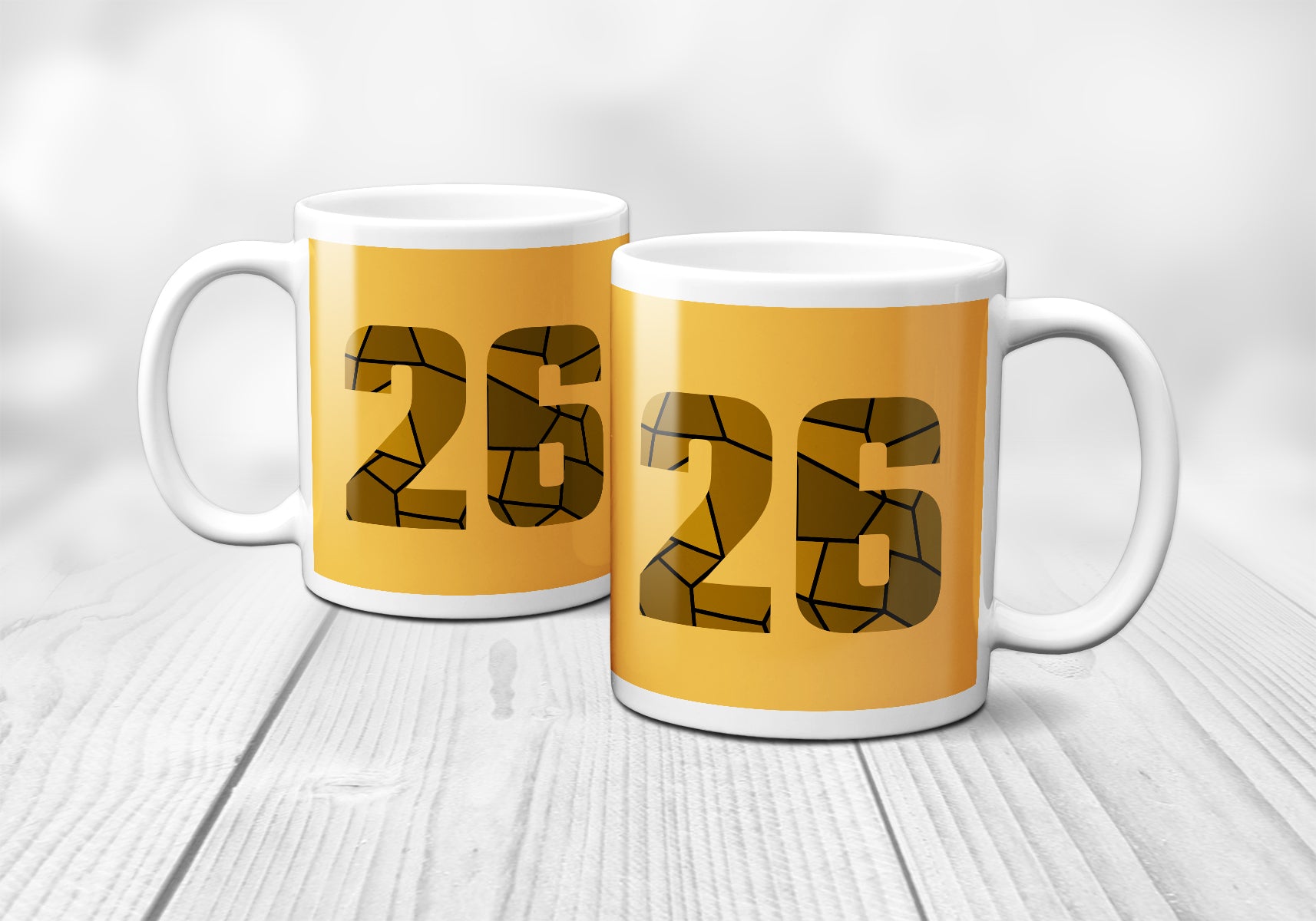 26 Number Mug (Golden Yellow)