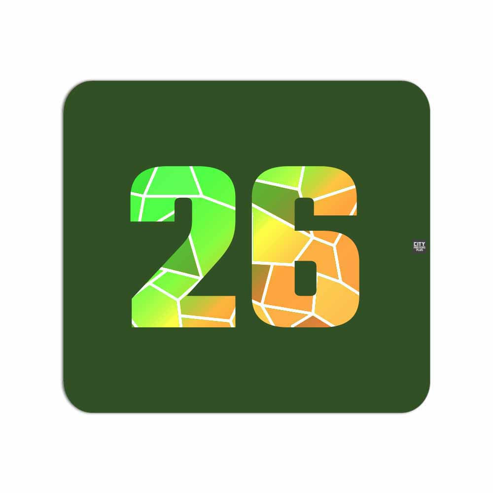 26 Number Mouse pad (Olive Green)