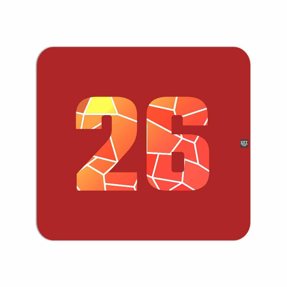 26 Number Mouse pad (Red)