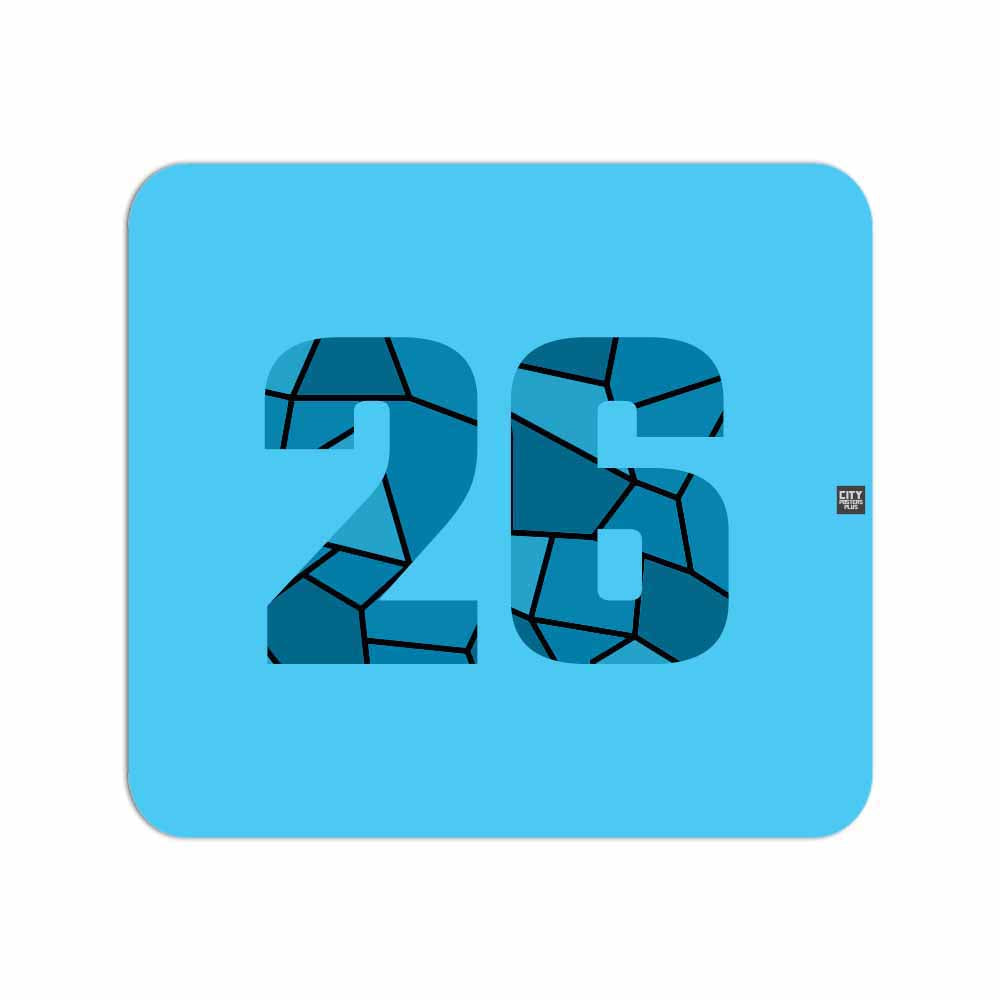 26 Number Mouse pad (Sky Blue)