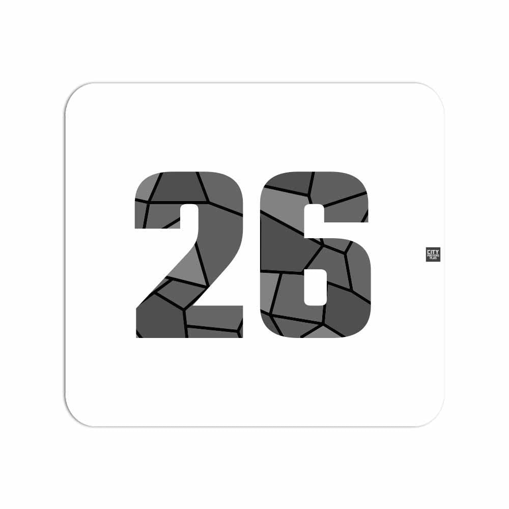 26 Number Mouse pad (White)