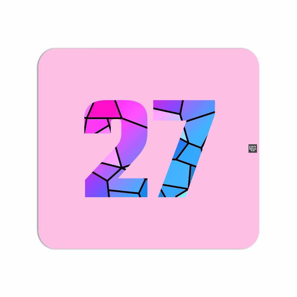 27 Number Mouse pad (Light Pink)