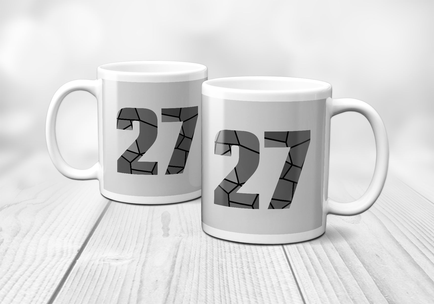 27 Number Mug (Melange Grey)