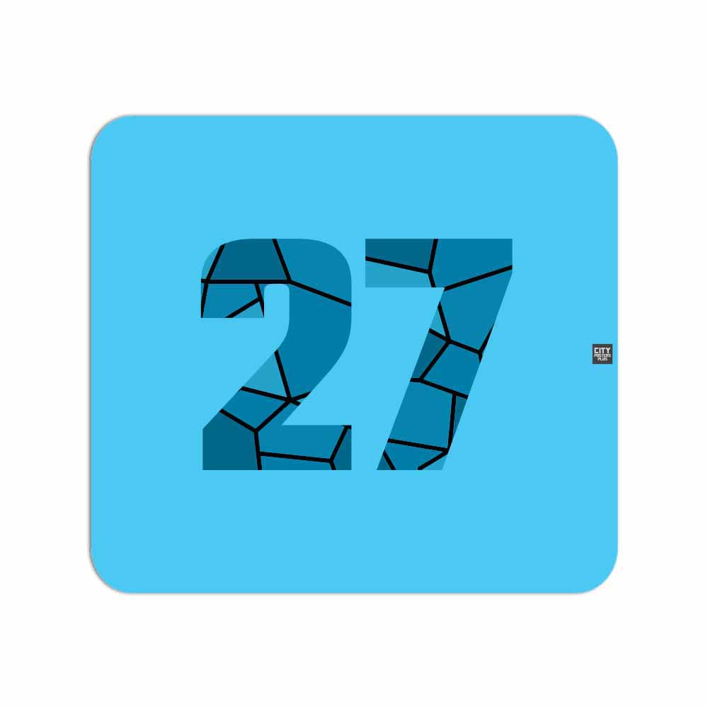 27 Number Mouse pad (Sky Blue)