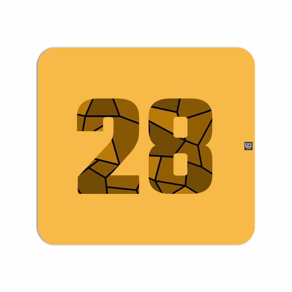 28 Number Mouse pad (Golden Yellow)