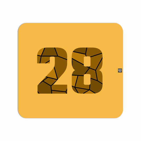 28 Number Mouse pad (Golden Yellow)