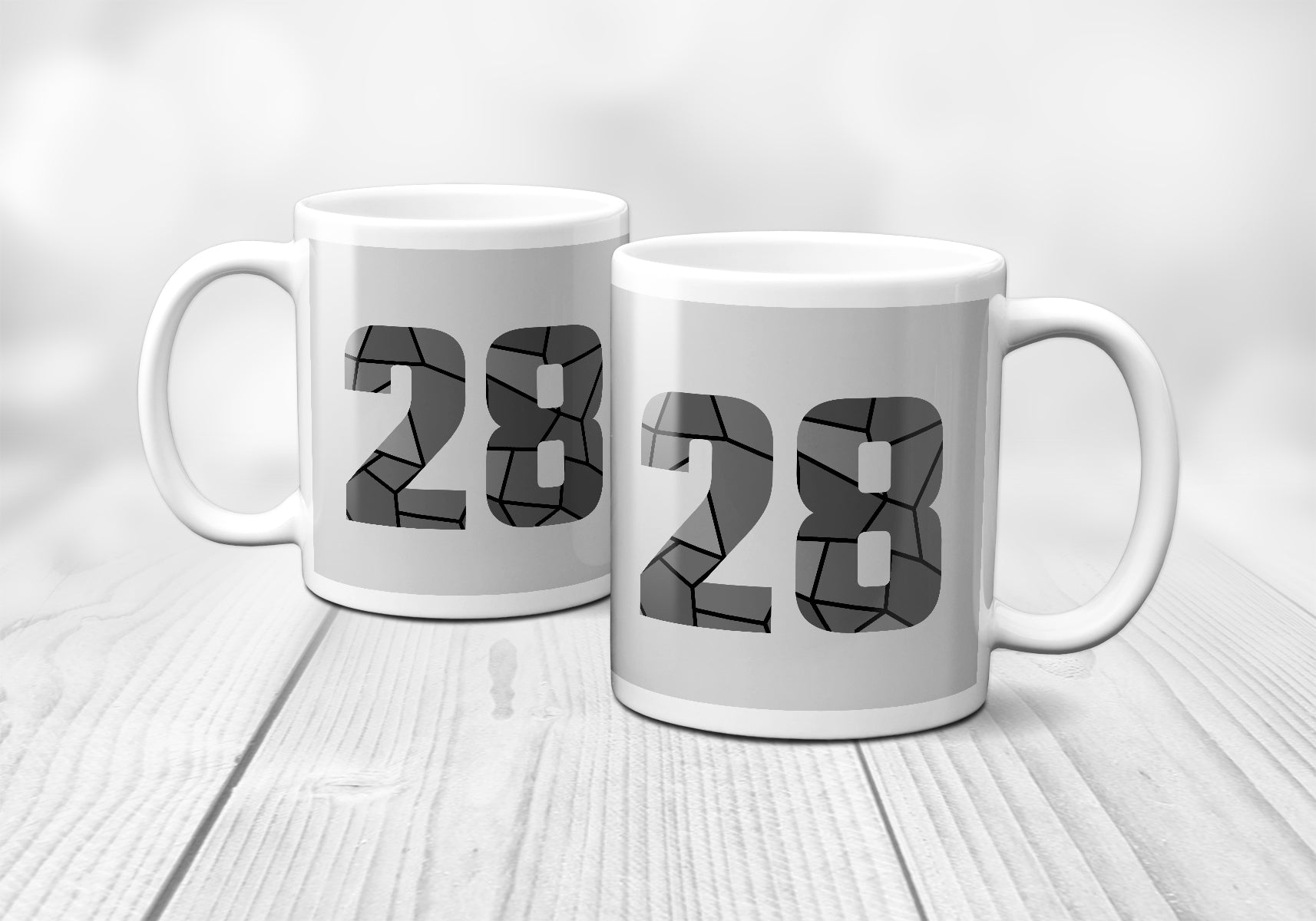 28 Number Mug (Melange Grey)