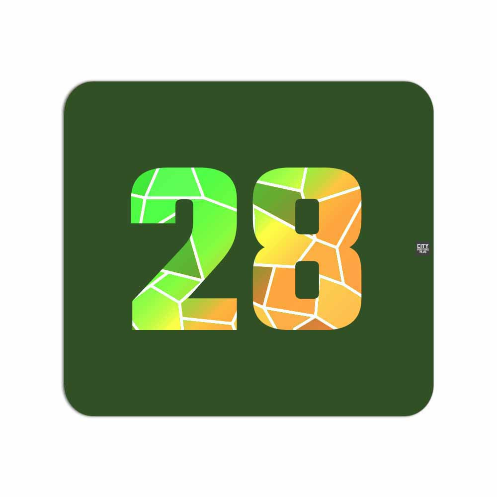 28 Number Mouse pad (Olive Green)