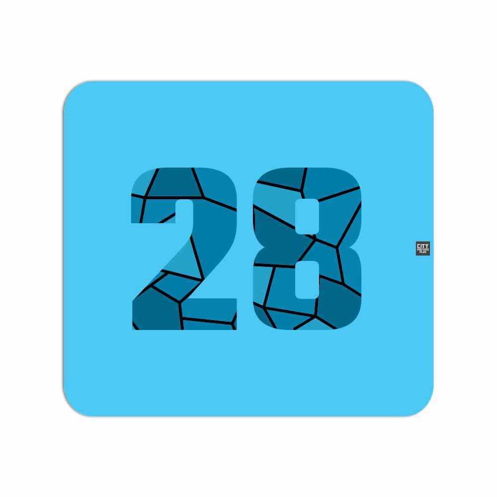 28 Number Mouse pad (Sky Blue)