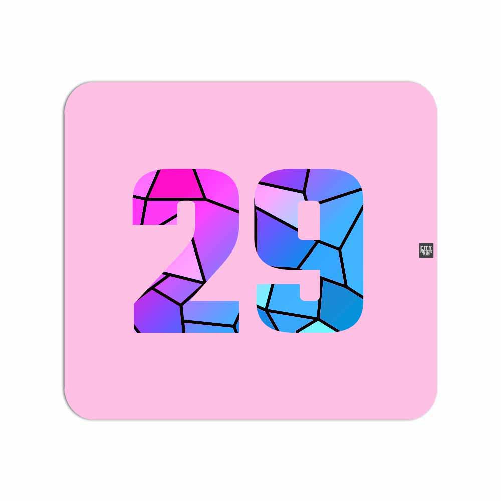 29 Number Mouse pad (Light Pink)