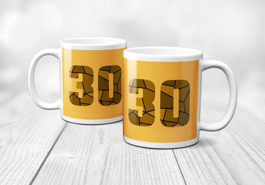 30 Number Mug (Golden Yellow)