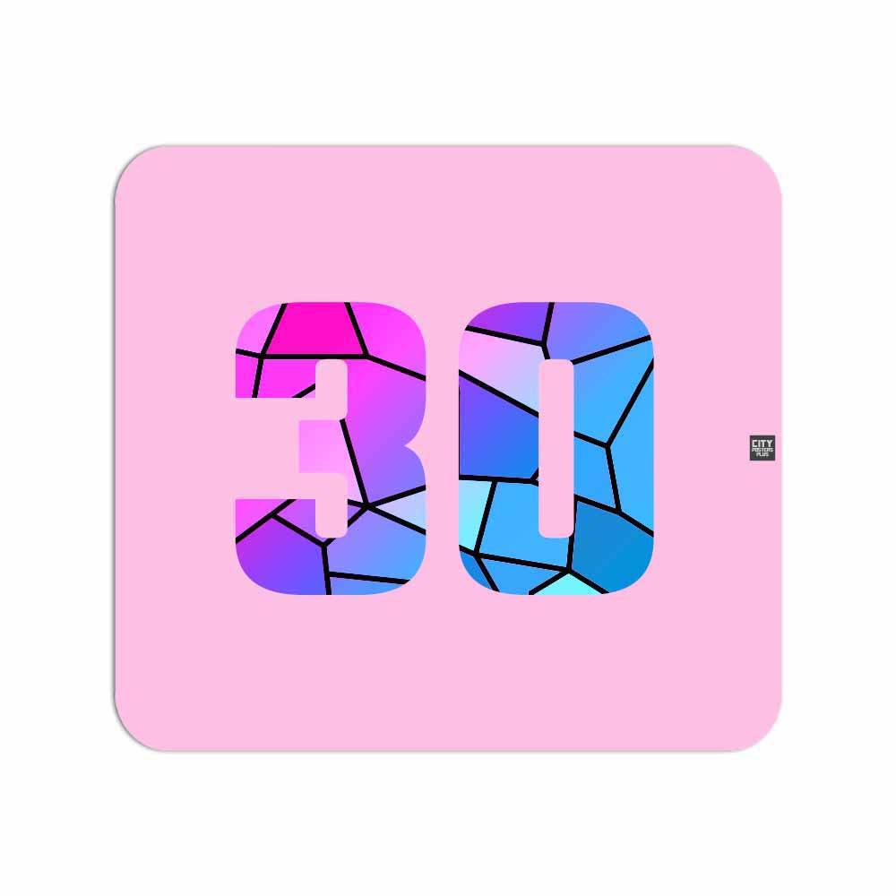 30 Number Mouse pad (Light Pink)