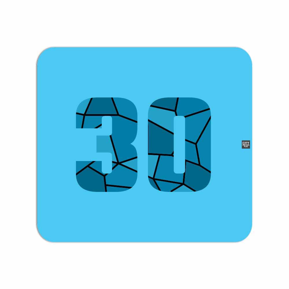 30 Number Mouse pad (Sky Blue)