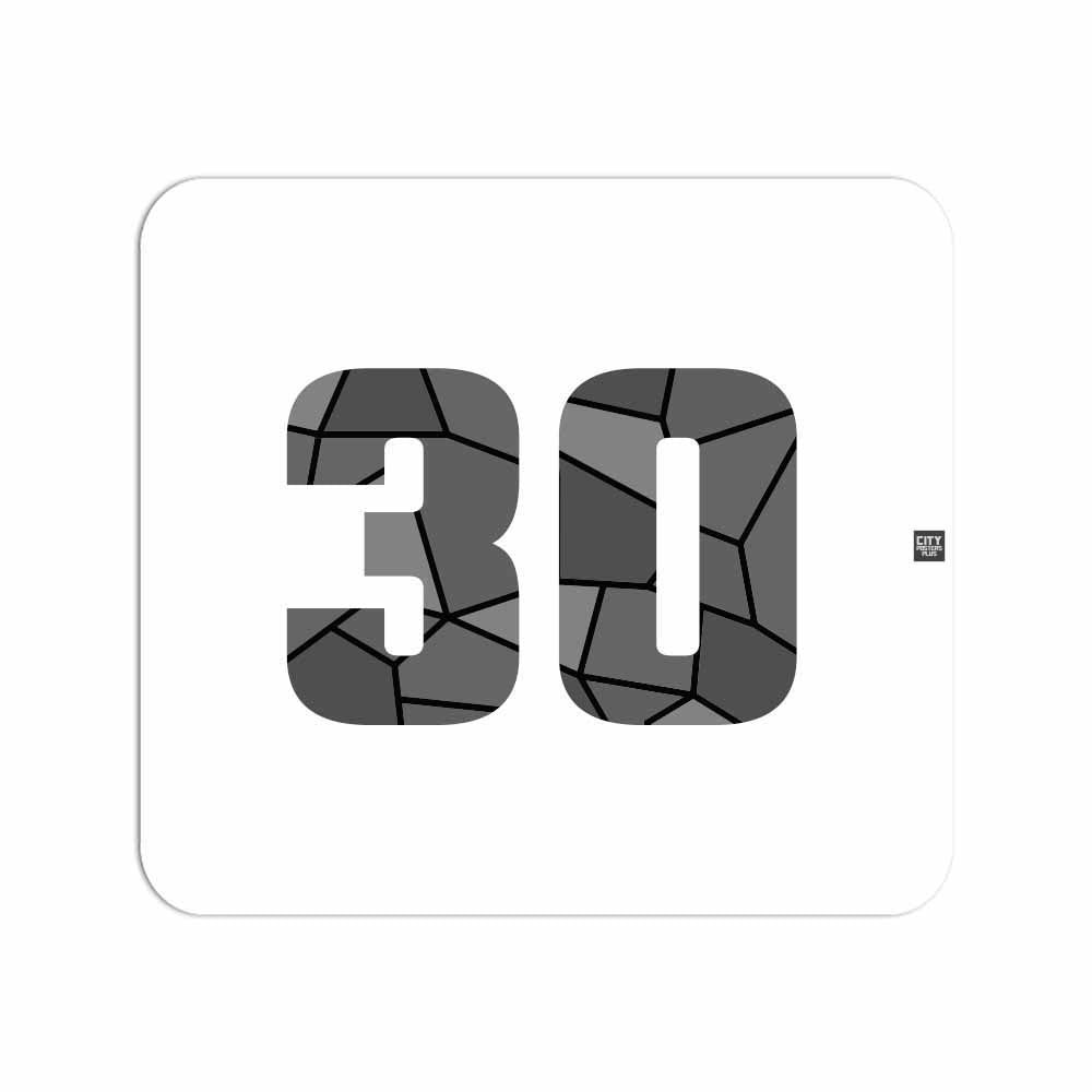 30 Number Mouse pad (White)