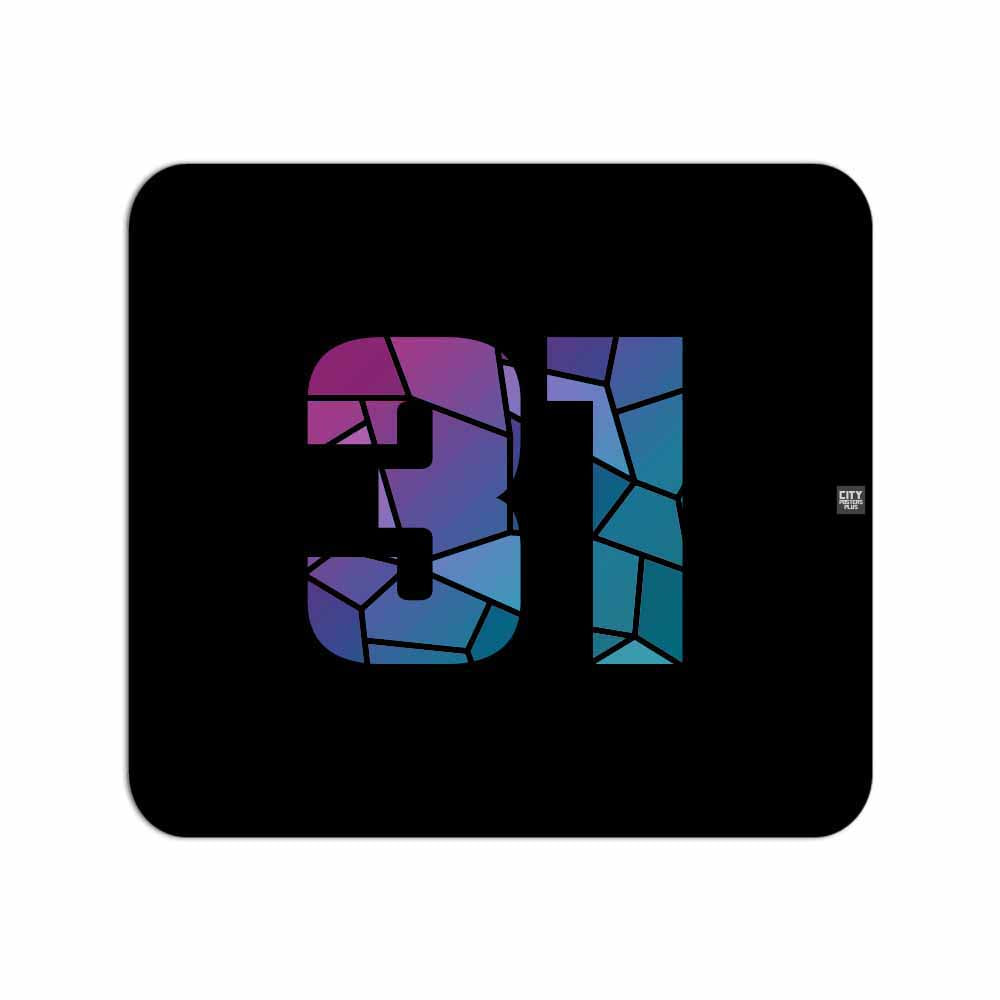 31 Number Mouse pad (Black)