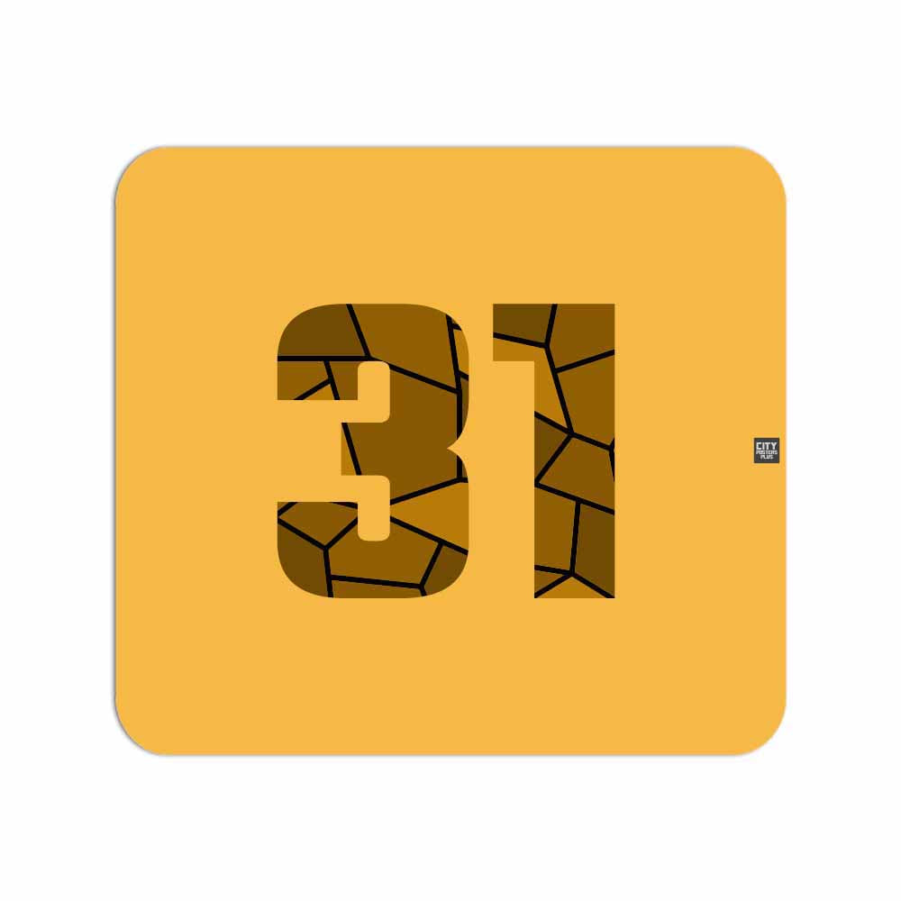 31 Number Mouse pad (Golden Yellow)