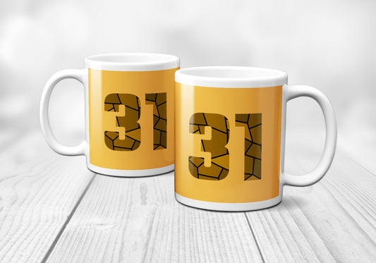 31 Number Mug (Golden Yellow)