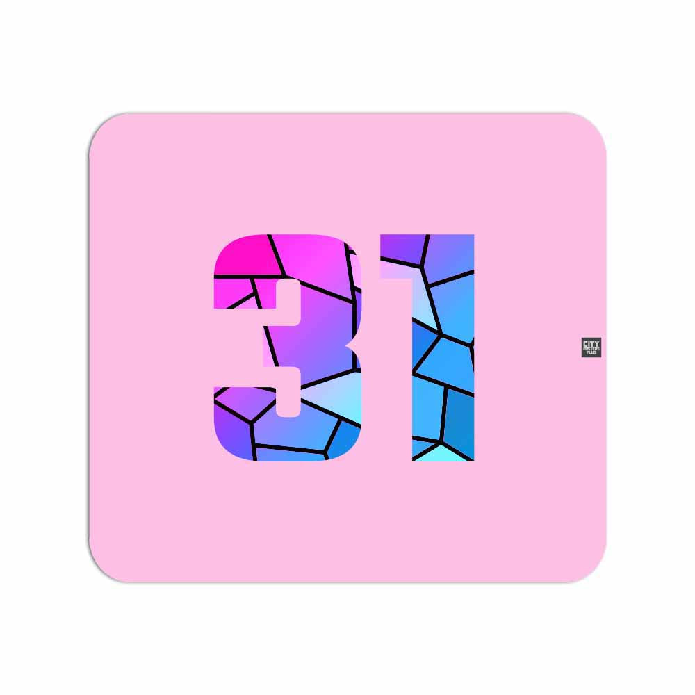 31 Number Mouse pad (Light Pink)