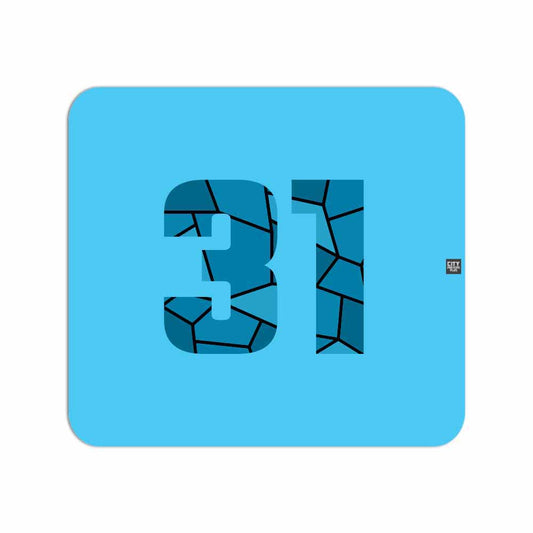 31 Number Mouse pad (Sky Blue)