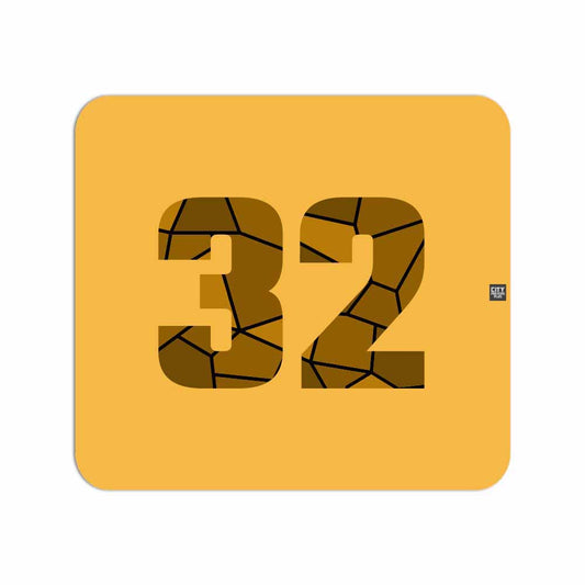 32 Number Mouse pad (Golden Yellow)