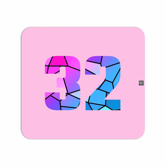 32 Number Mouse pad (Light Pink)