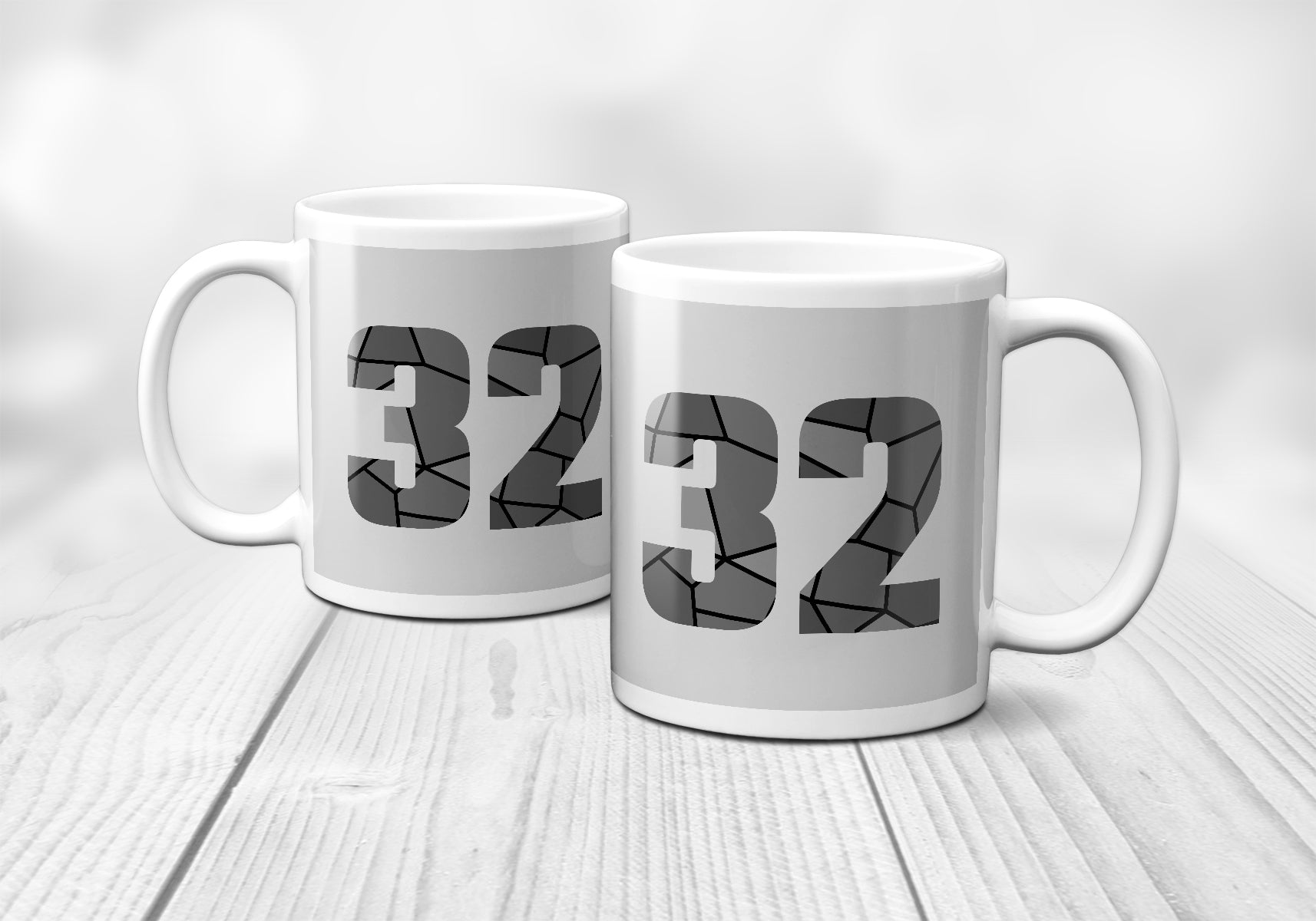 32 Number Mug (Melange Grey)