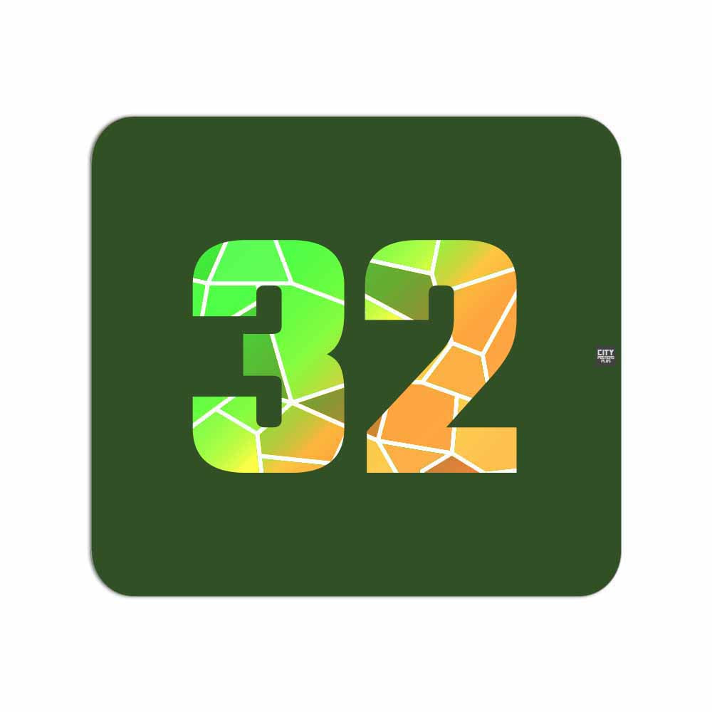 32 Number Mouse pad (Olive Green)