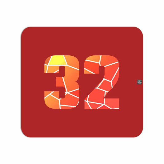 32 Number Mouse pad (Red)