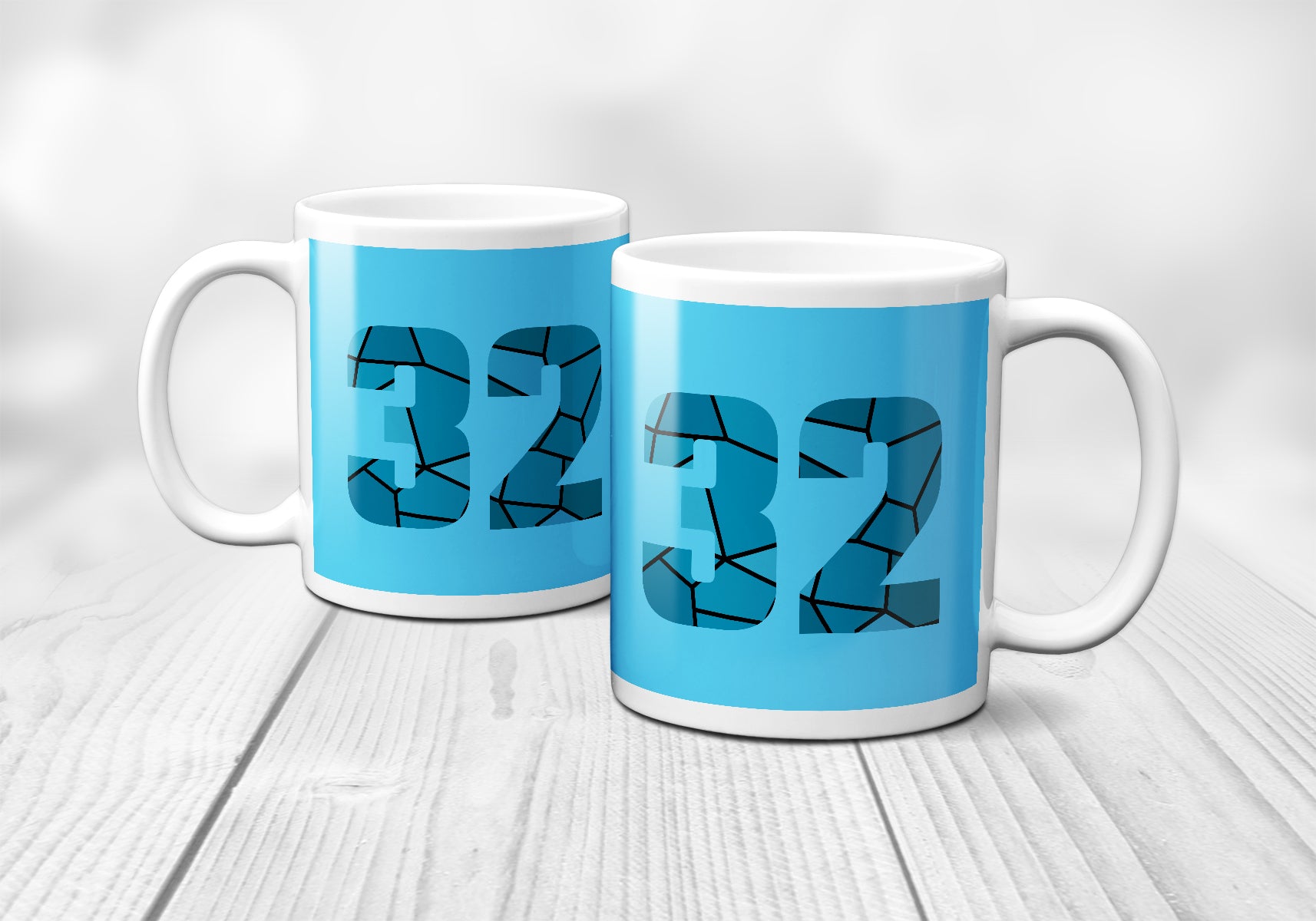 32 Number Mug (Sky Blue)