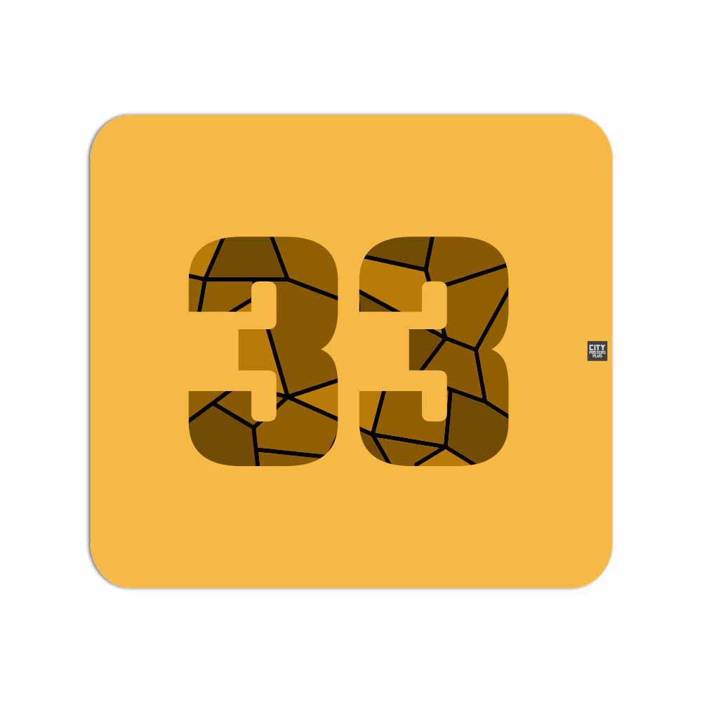 33 Number Mouse pad (Golden Yellow)