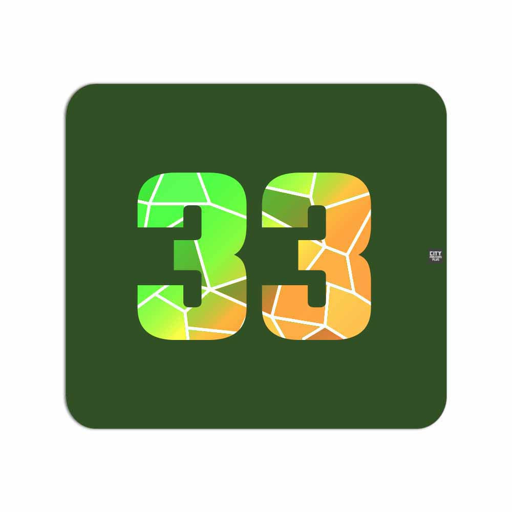 33 Number Mouse pad (Olive Green)