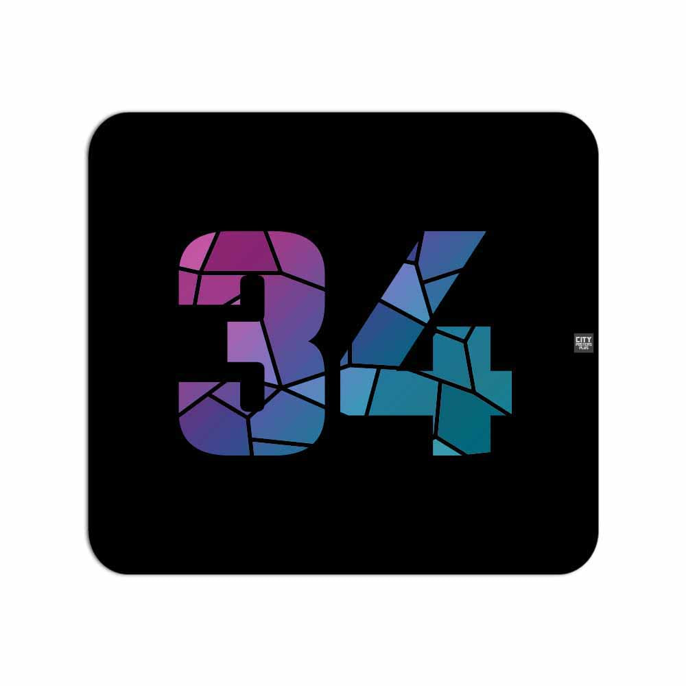 34 Number Mouse pad (Black)