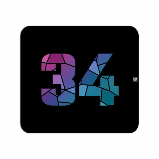 34 Number Mouse pad (Black)