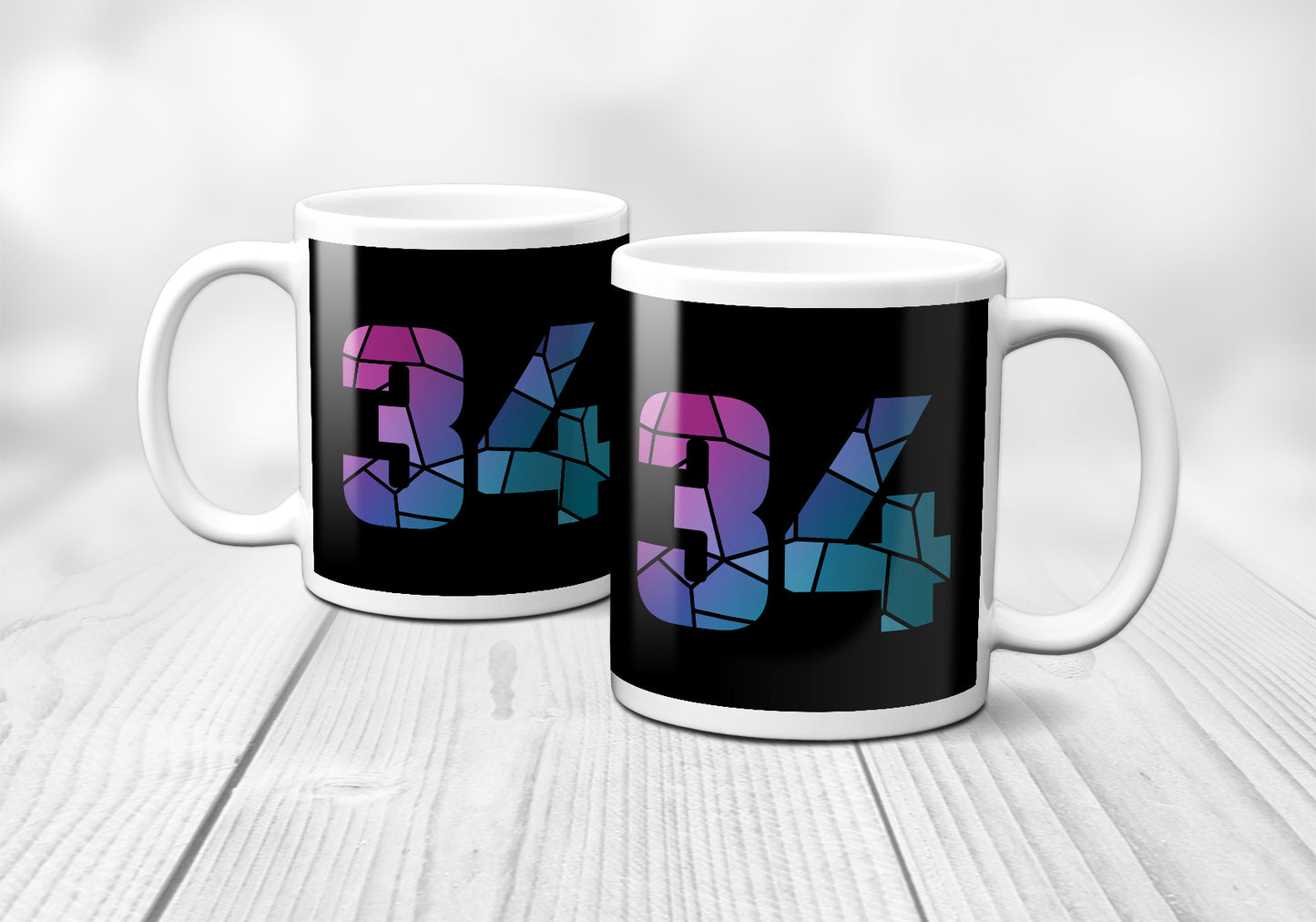 34 Number Mug (Black)