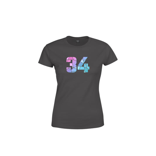 34 Number Women's T-Shirt (Charcoal Grey)