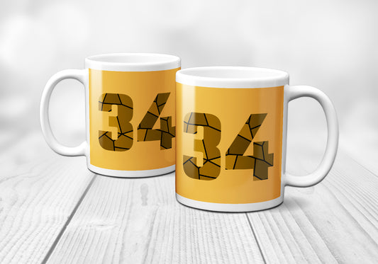 34 Number Mug (Golden Yellow)
