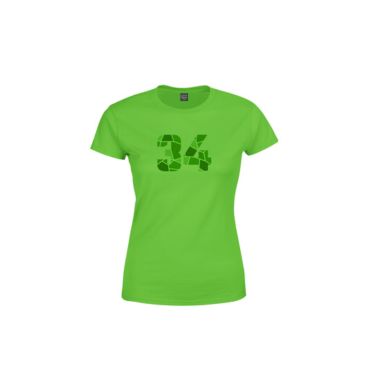 34 Number Women's T-Shirt (Liril Green)