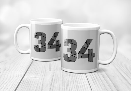 34 Number Mug (Melange Grey)